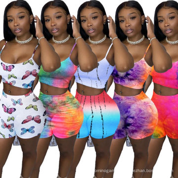 Factory Wholesale New Arrivals 2020 Lady Neon Color Night Club Two Piece Sets Clothing